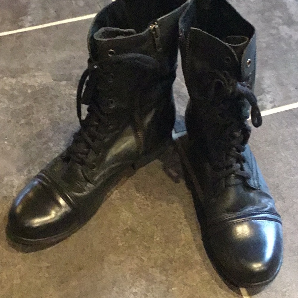 Mid calf black boots